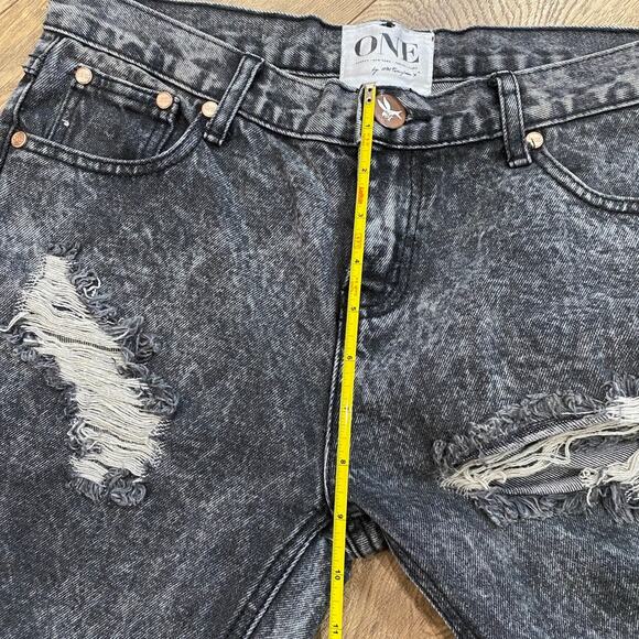 One Teaspoon Awesome Baggies Jeans Charcoal Acid Wash Distressed 27 - Picture 9 of 10